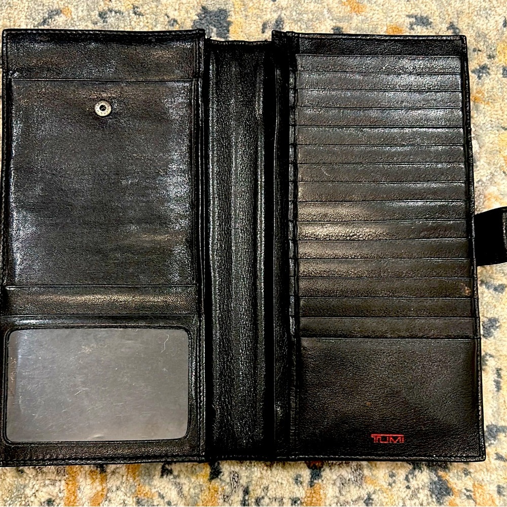 Tumi leather long credit card holder/ wallet